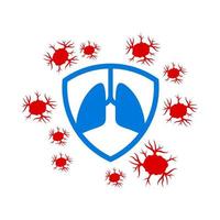 Symbol of protect lung cancer vector