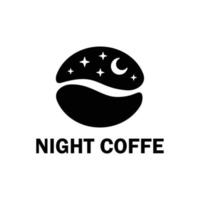 night coffee shop logo concept vector