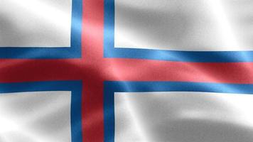 Faroe Islands flag - realistic waving fabric flag video