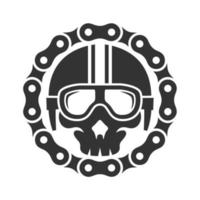 Skull Helmet vector template. Helmet icon for motorcycles club or community