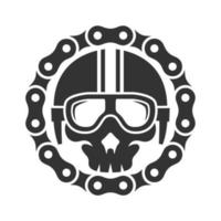 Skull Helmet vector template. Helmet icon for motorcycles club or community