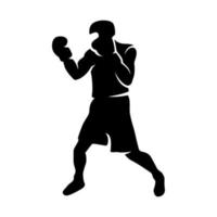 Silhouette boxing training vector. Boxing exercise vector