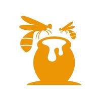 Honeybee vector icon. Honey and bee vector