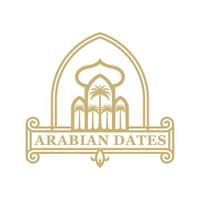 Islamic dates tree logo. Mosque and dates tree vector