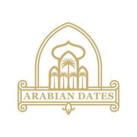 Islamic dates tree logo. Mosque and dates tree vector