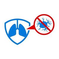 Symbol of protect and fight lung cancer vector