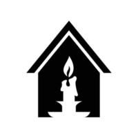 candle house logo concept vector