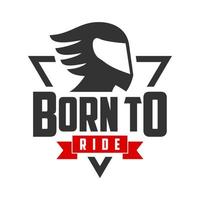Helmet vector logo. Born to ride