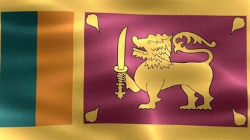 Sri Lanka flag - realistic waving fabric flag video