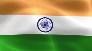 India flag - realistic waving fabric flag video