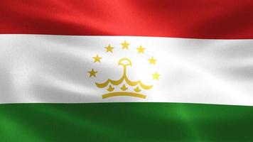 ilustração 3D de uma bandeira do tajiquistão - bandeira de tecido acenando realista. video