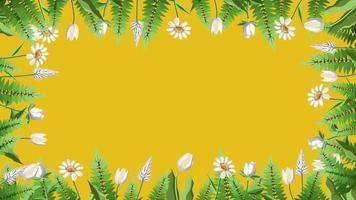 Animation Hintergrund Illustration Blume und Blatt für Natur-Design-Thema video