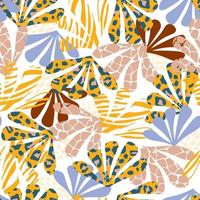 Seamless pattern with tropical exotic ornament with palm leaves. Summer abstract animal print. Vector graphics.