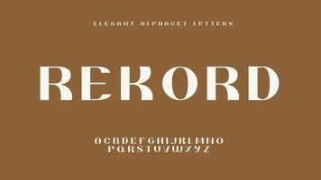 Elegant alphabet letters font rekord vector