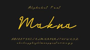 Signature alphabet font. Elegant hand drawn cursive typography