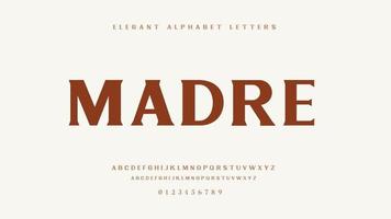 Elegant alphabet letters font madre vector