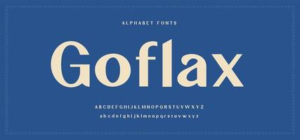 Sans serif alphabet font. modern classy typography vector