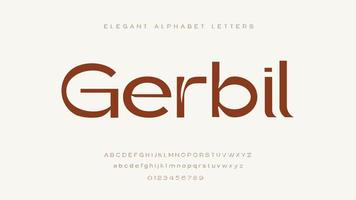 Elegant alphabet letters font gerbil vector