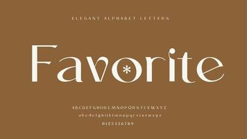 Elegant alphabet letters font favorite vector