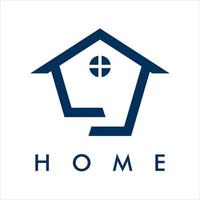 home, real estate luxury with line art logo design vector