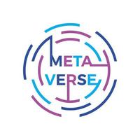 Metaverse Virtual Reality, circle connection, technology new, vector