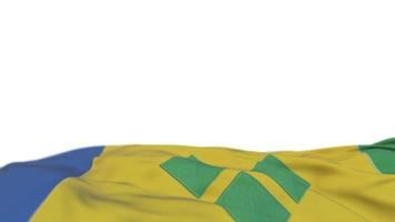 Saint Vincent and the Grenadines fabric flag waving on the wind loop video