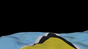 Saint lucia stof vlag zwaaien op de wind lus. heilige lucia borduurwerk gestikte doek banner zwaaiend op de wind. half gevulde zwarte achtergrond. plaats voor tekst. 20 seconden lus. 4k video