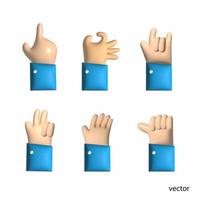 vector Hands collection d3  icon. Hand counting and hand gesture icon such as like, love, fist .  isolated background. illustration.