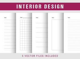 Printable Notebook Papers Interior Design vector