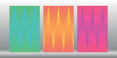 A set of bright geometric backgrounds. Poster with gradient triangles. Templates for a website, presentation, post, story, text. vector