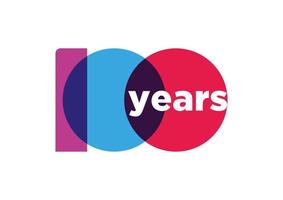 Logotipo y tipografía del año 100 vector