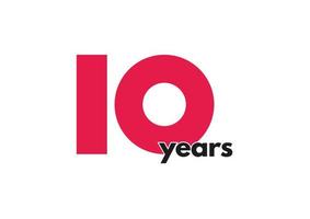 10th year logo and typography vector