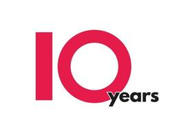 10th year logo and typography vector