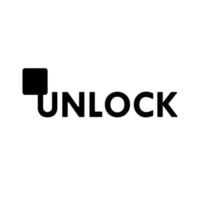 Unlock icon logo vector design.