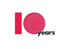 10th year logo and typography vector