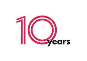 10th year logo and typography vector