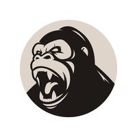 Black angry gorilla head