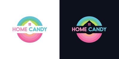 home candy logo set with colorful style vector