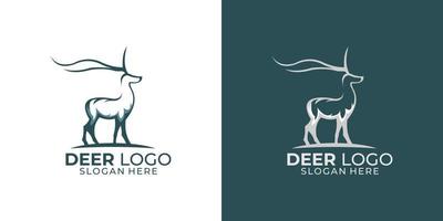 deer logo set with elegant silhouette style vector