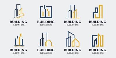 minimalist and simple building logo set