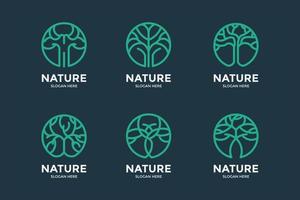 modern minimalist tree logo collection vector