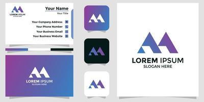 letter M logo and branding card vector