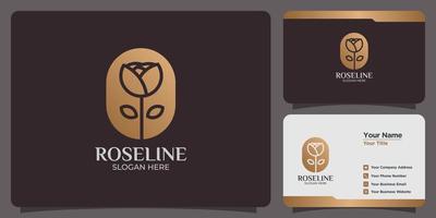 simple rose logo set and business card vector
