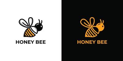 conjunto de logotipo de abeja minimalista elegante vector