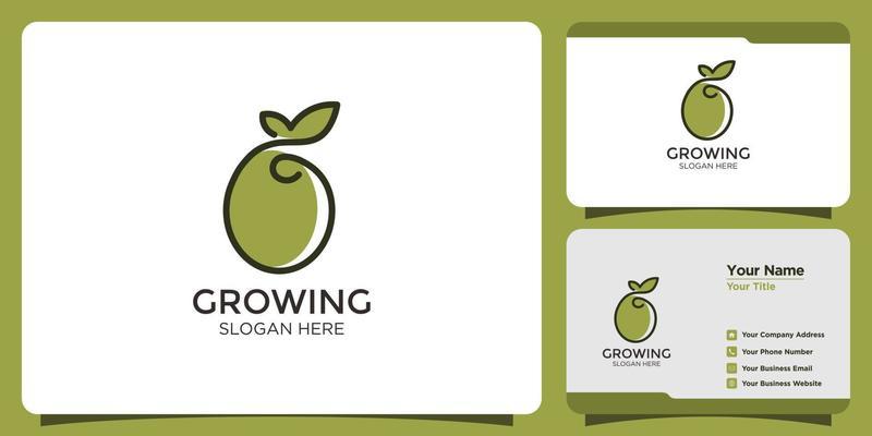 growing logo design and business card