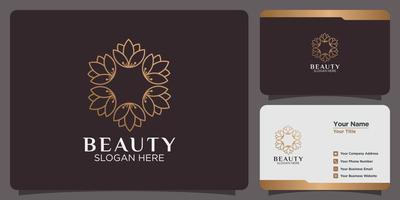 floral design logo and business card vector