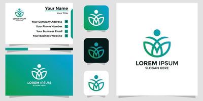 health logo and branding card vector