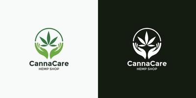 logotipo de diseño de cannabis minimalista moderno vector