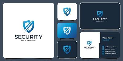 shield logo initials S and business card vector