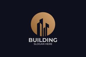 simple and minimalist building logo set vector